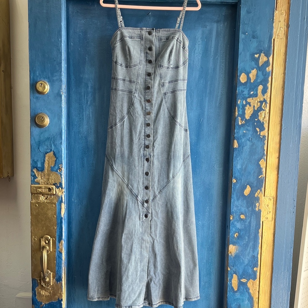 Cotton Stylish Denim Button-Down Dress
